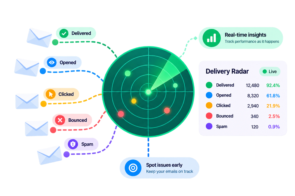 Real-time deliverability radar reviews card